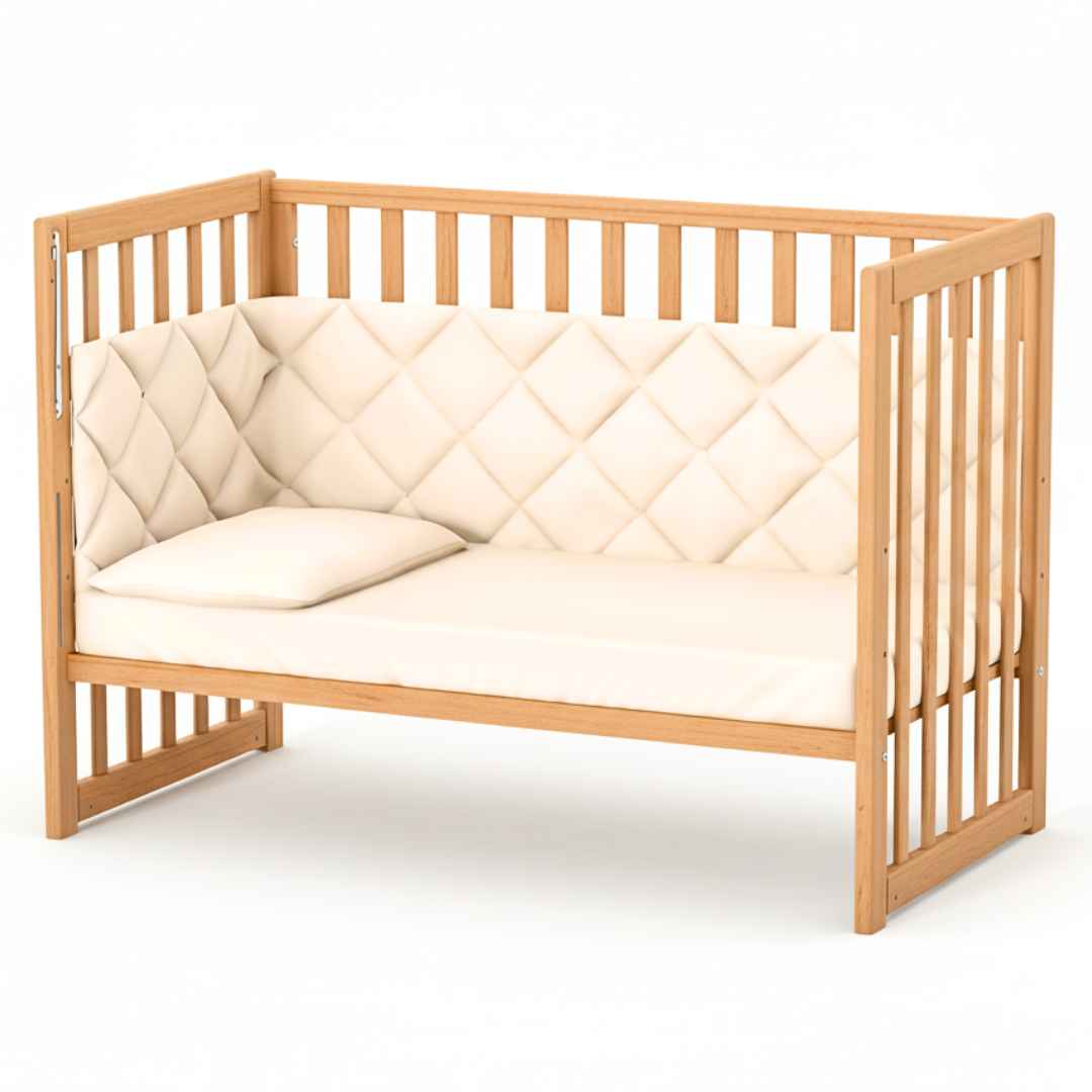 Dětská postýlka Sleeppo Gekko Kids 120x60. Přírodní Buk